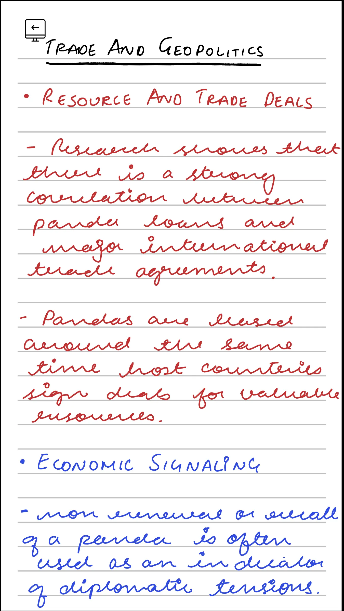 Panda Diplomacy, handwritten page 4